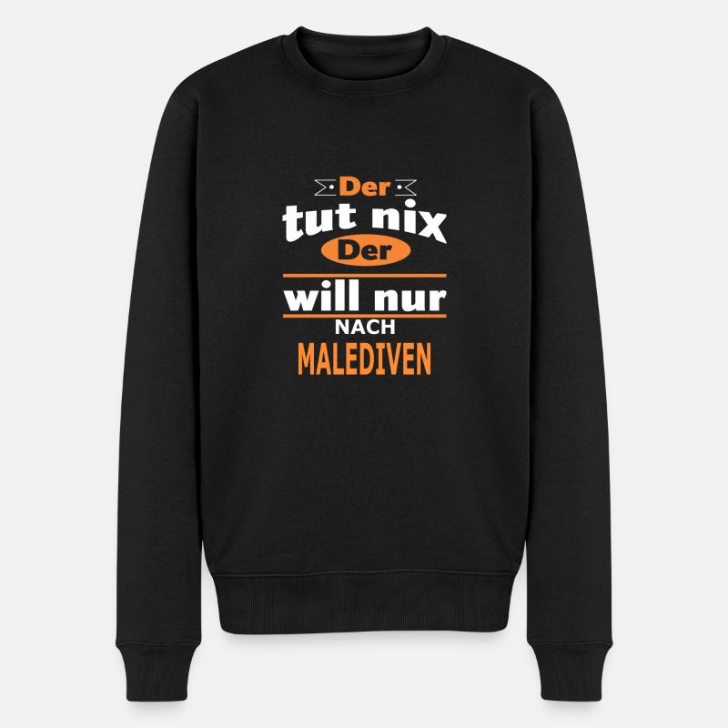 MALEDIVEN - Männer Premium Bio Pullover - Schwarz