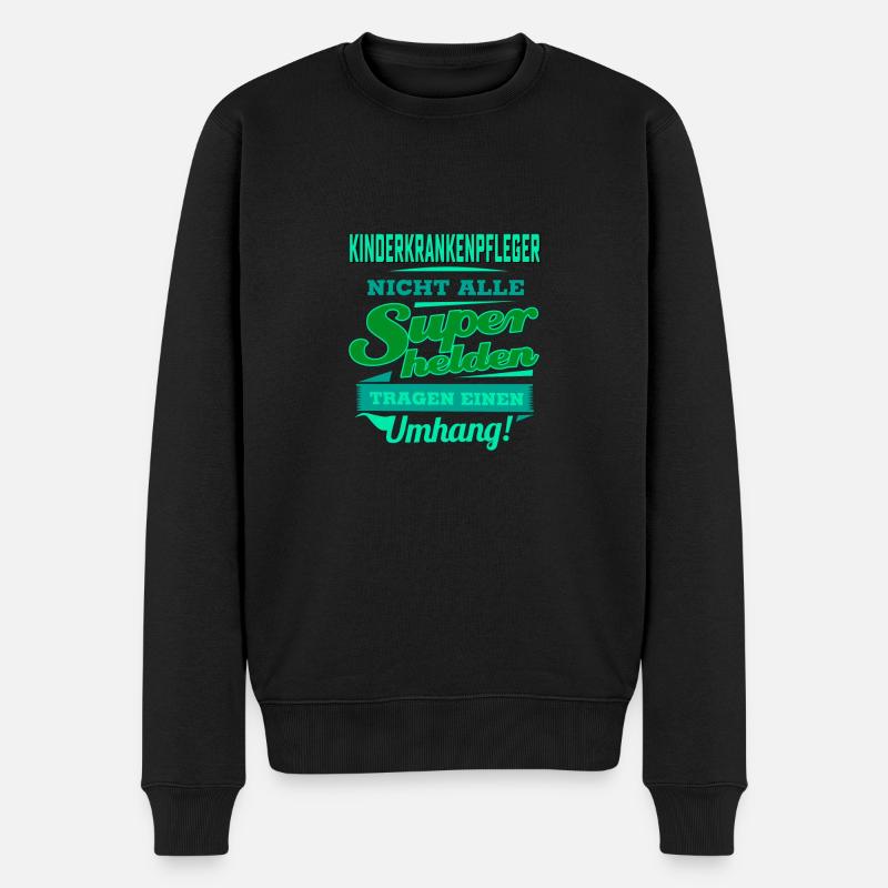 Superheld grünen Umhang - Kinderkrankenpfleger - - Männer Premium Bio Pullover - Schwarz