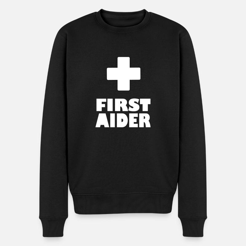 Ersthelfer - Männer Premium Bio Pullover - Schwarz