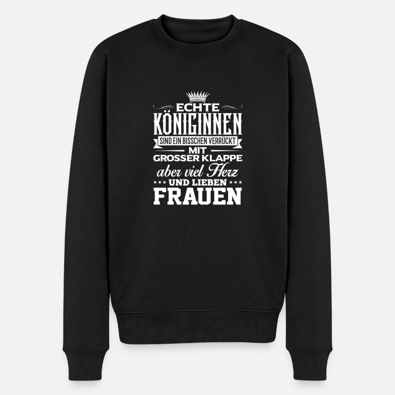 FRAUEN - liebe - Männer Premium Bio Pullover - Schwarz