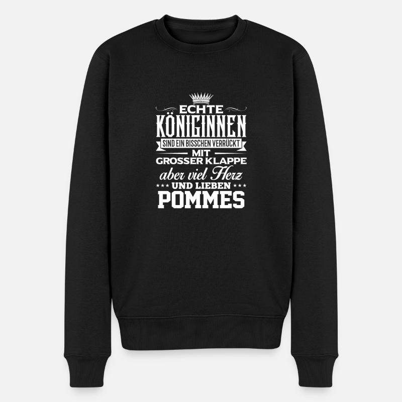 POMMES - liebe - Männer Premium Bio Pullover - Schwarz