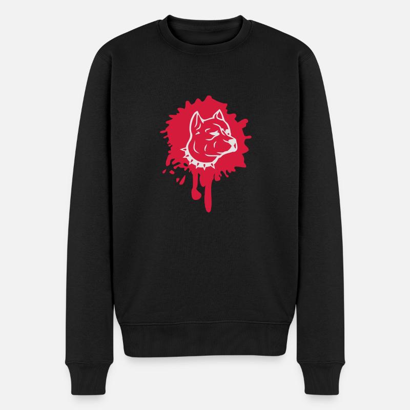 dog_splatter_c2 - Männer Premium Bio Pullover - Schwarz