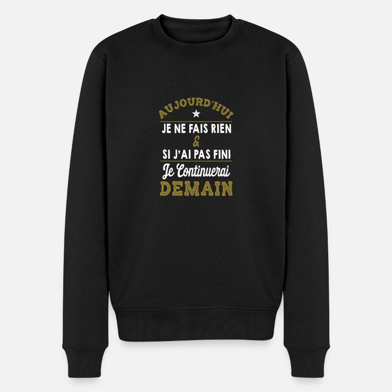 Je ne fais rien humour - Pull Premium bio Homme - noir