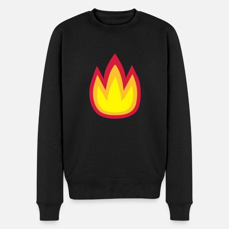 Feuer - Männer Premium Bio Pullover - Schwarz