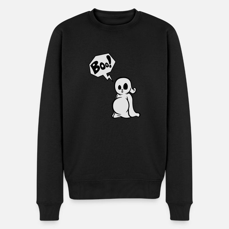 Spooky Boo! - Männer Premium Bio Pullover - Schwarz