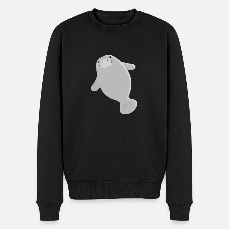 Lamantin gris simple super mignon - Pull Premium bio Homme - noir