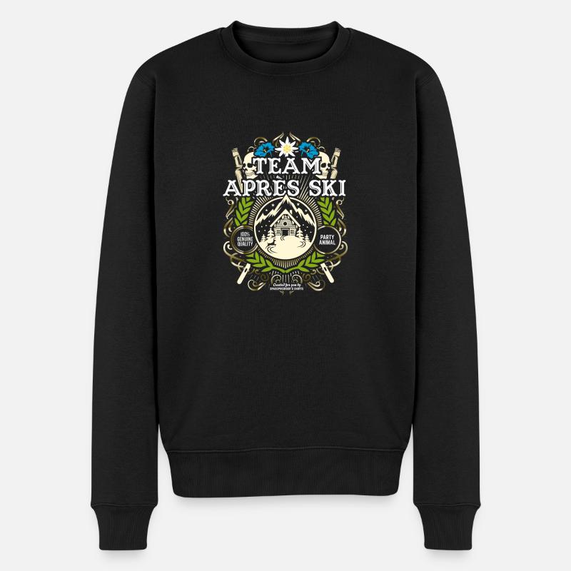 Apres Ski T Shirt Team Apres Ski - Männer Premium Bio Pullover - Schwarz