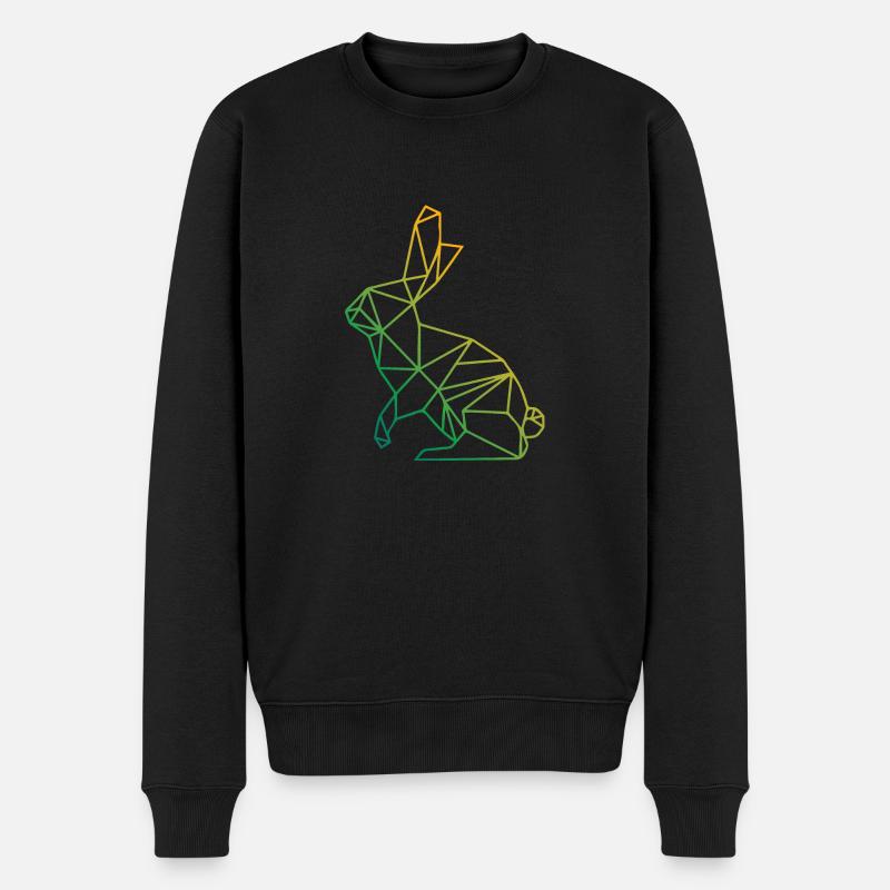 Hase Wildnis abstrakt - Männer Premium Bio Pullover - Schwarz
