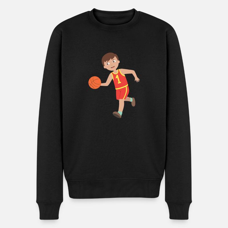 basketball Spieler - Männer Premium Bio Pullover - Schwarz