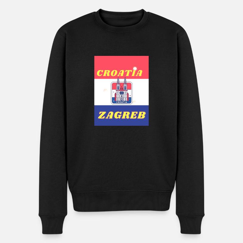 Croatia Zagreb - Männer Premium Bio Pullover - Schwarz