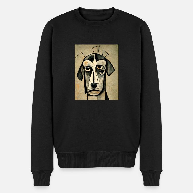 Hund abstrakt - Männer Premium Bio Pullover - Schwarz