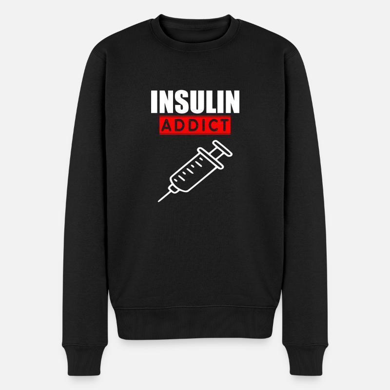 Logo für Insulinabhängige - Männer Premium Bio Pullover - Schwarz