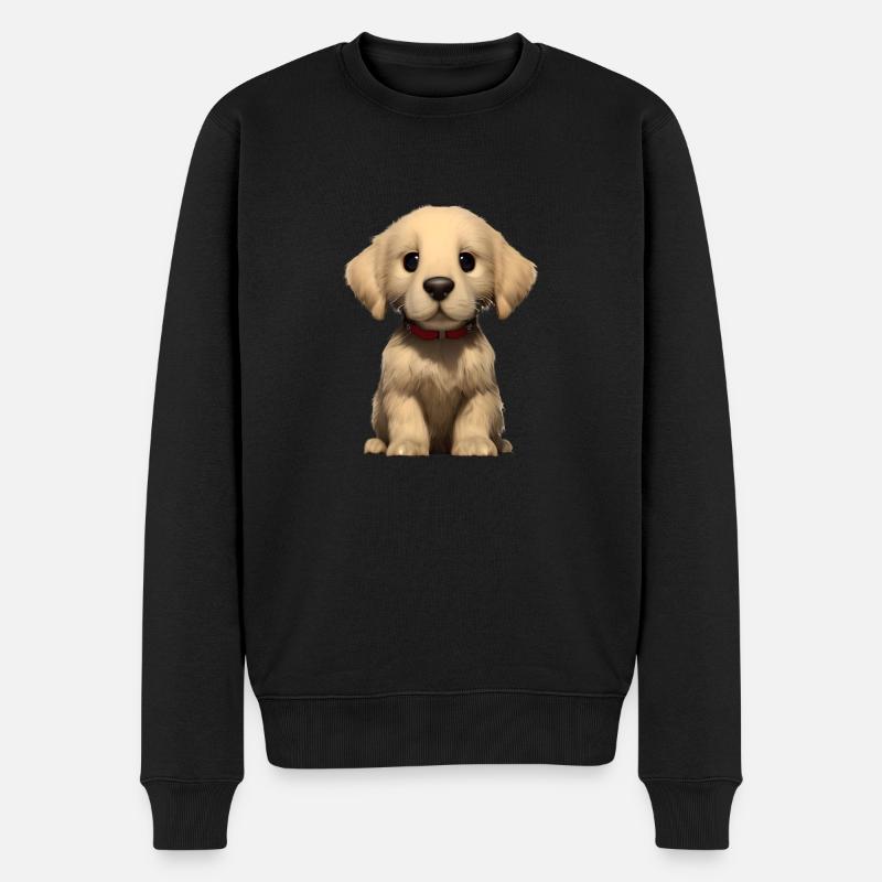 Hundewelpe Golden Retriever Hunde Hundebesitzer - Männer Premium Bio Pullover - Schwarz