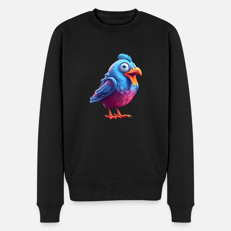 Charmanter gefiederter Gefährte - Männer Premium Bio Pullover - Schwarz