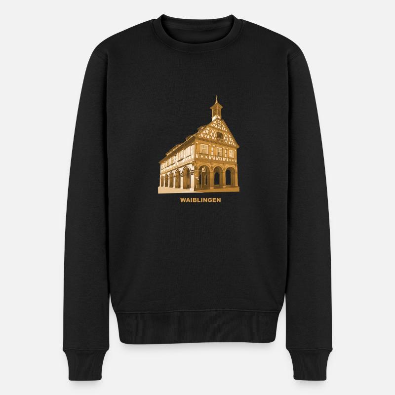 Waiblingen Rathaus - Männer Premium Bio Pullover - Schwarz