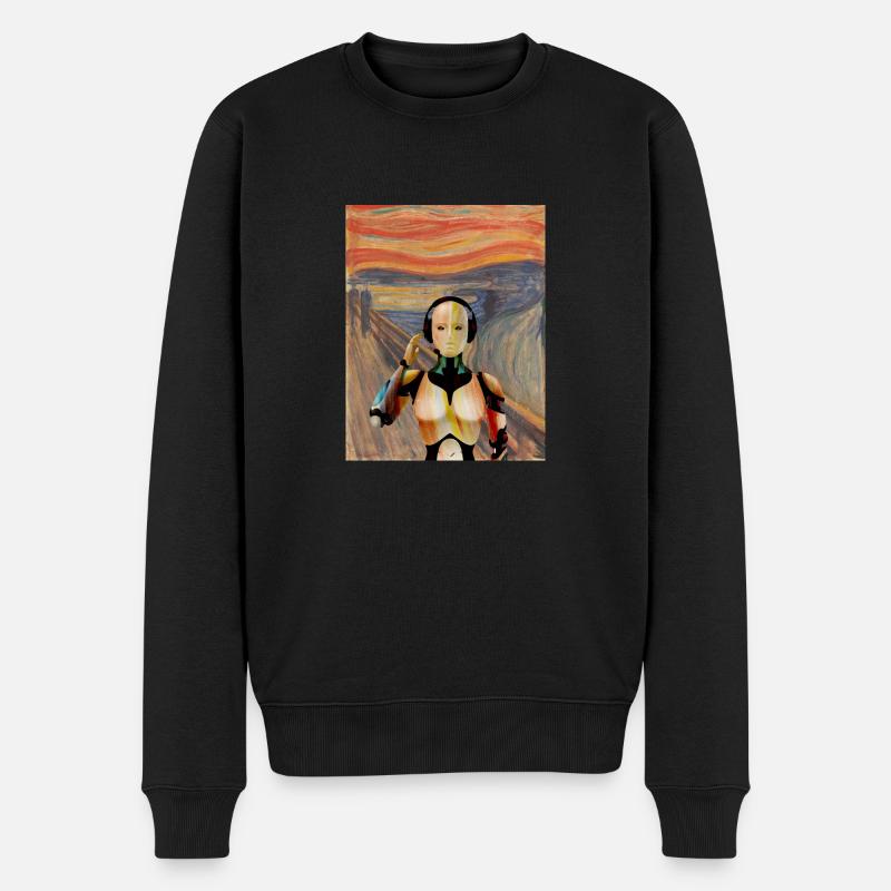 Edvard Munch - Männer Premium Bio Pullover - Schwarz