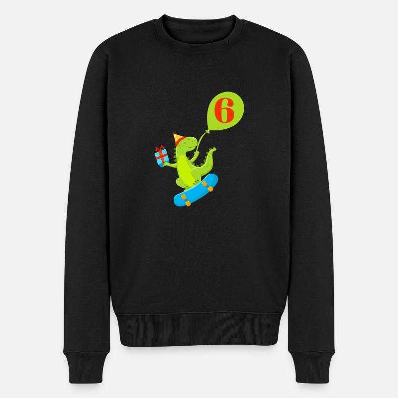 6e anniversaire dinosaure mignon - Pull Premium bio Homme - noir