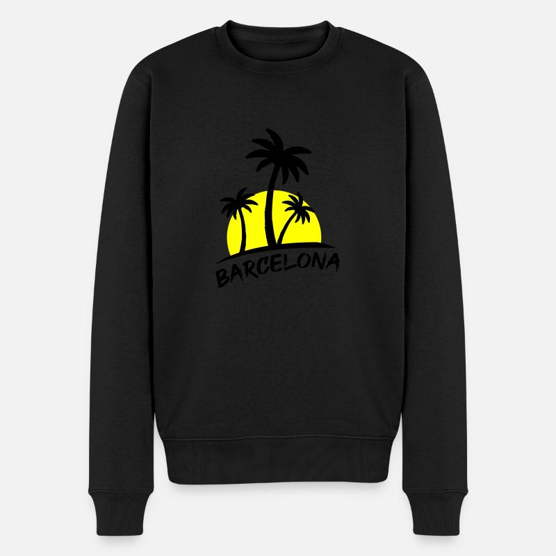 barcelona - Männer Premium Bio Pullover - Schwarz