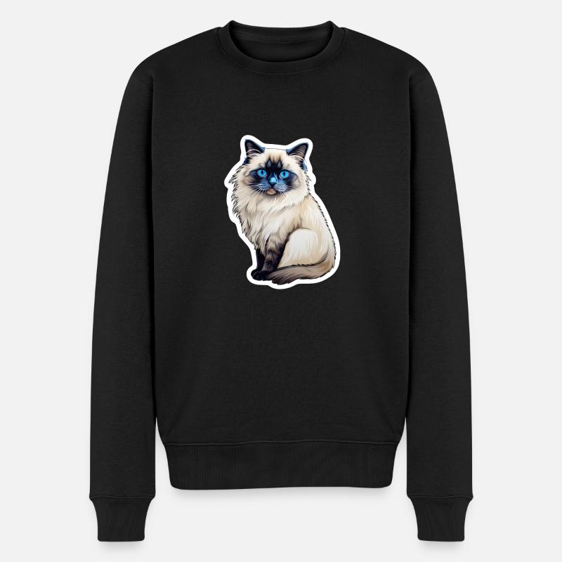 Chat Ragdoll - Pull Premium bio Homme - noir