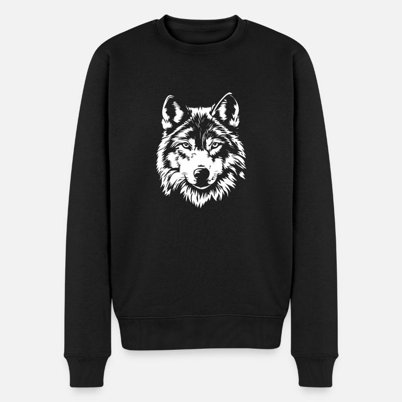 Visage de loup - Pull Premium bio Homme - noir