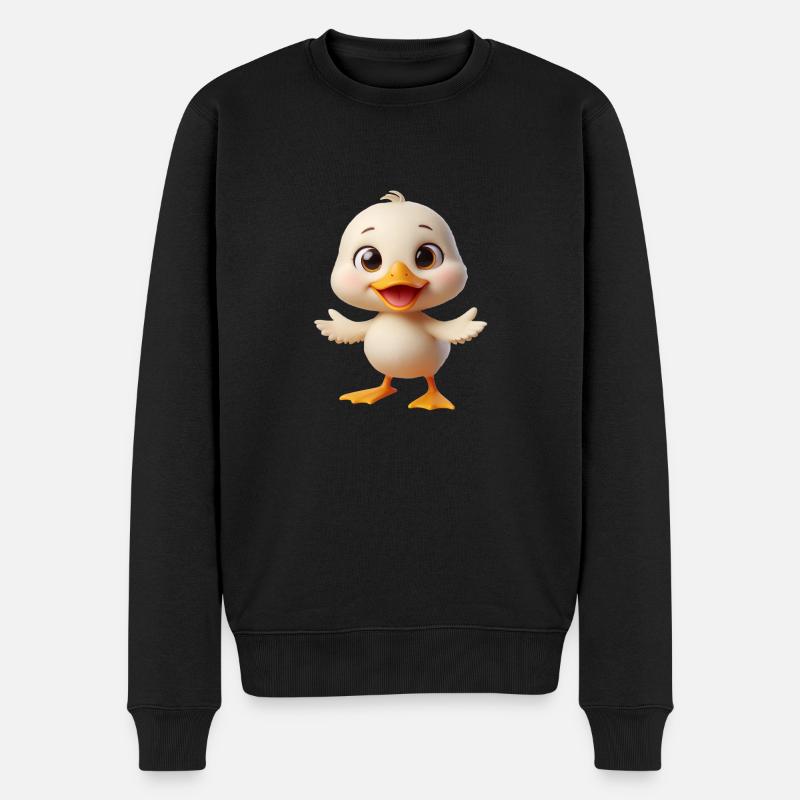 Ente 2 - Männer Premium Bio Pullover - Schwarz