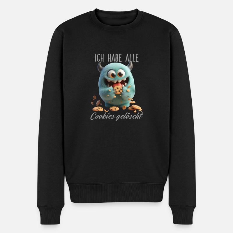 Cookies löschen - Männer Premium Bio Pullover - Schwarz