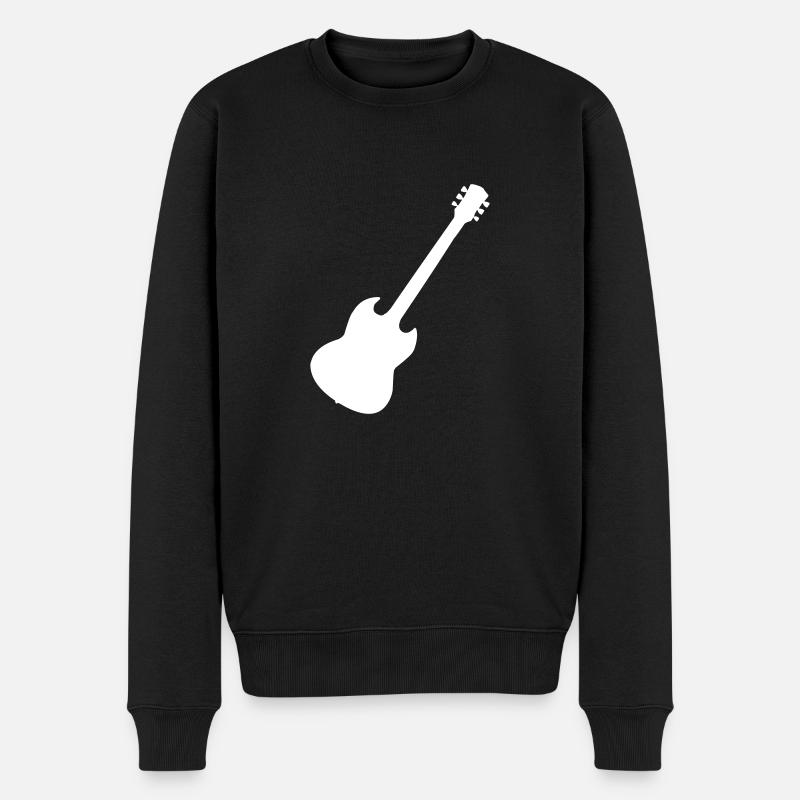 gitarre - Männer Premium Bio Pullover - Schwarz