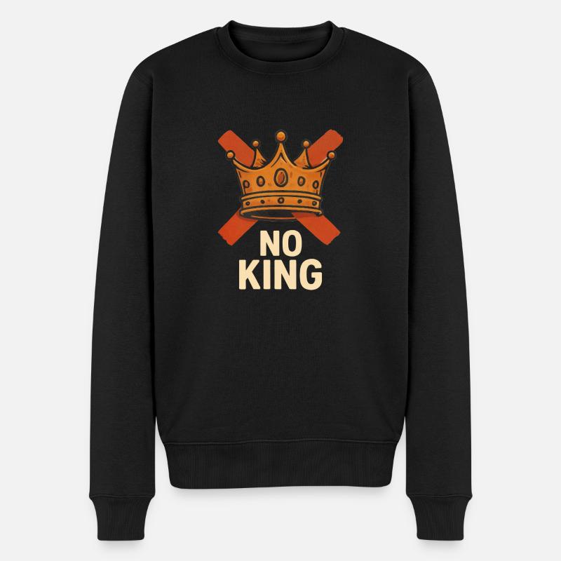 No King! - Männer Premium Bio Pullover - Schwarz