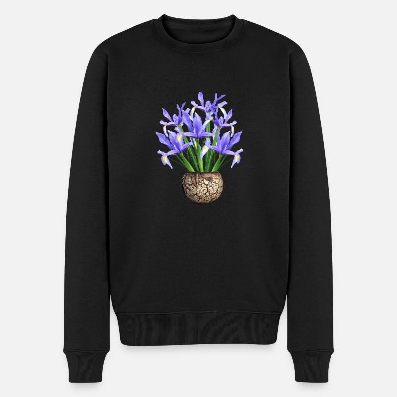 flowers lilies tulips orchids sunflower dahlia ger - Männer Premium Bio Pullover - Schwarz