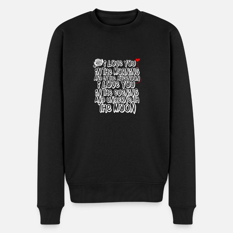 I love you - Männer Premium Bio Pullover - Schwarz