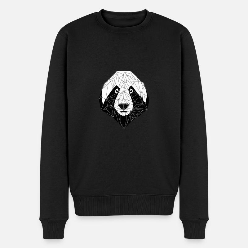 Panda - Männer Premium Bio Pullover - Schwarz