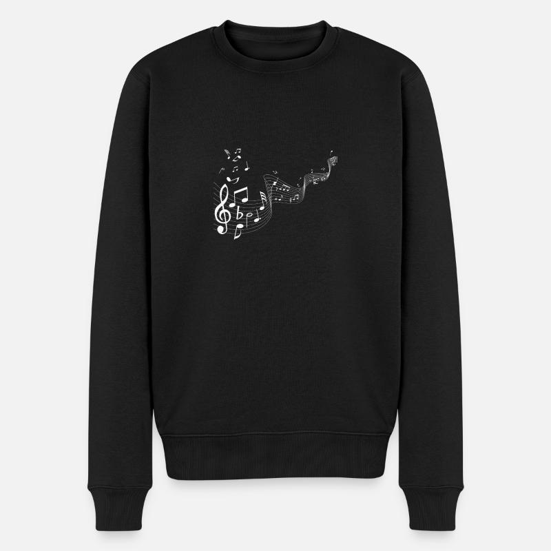 Notes de musique blanches - Pull Premium bio Homme - noir