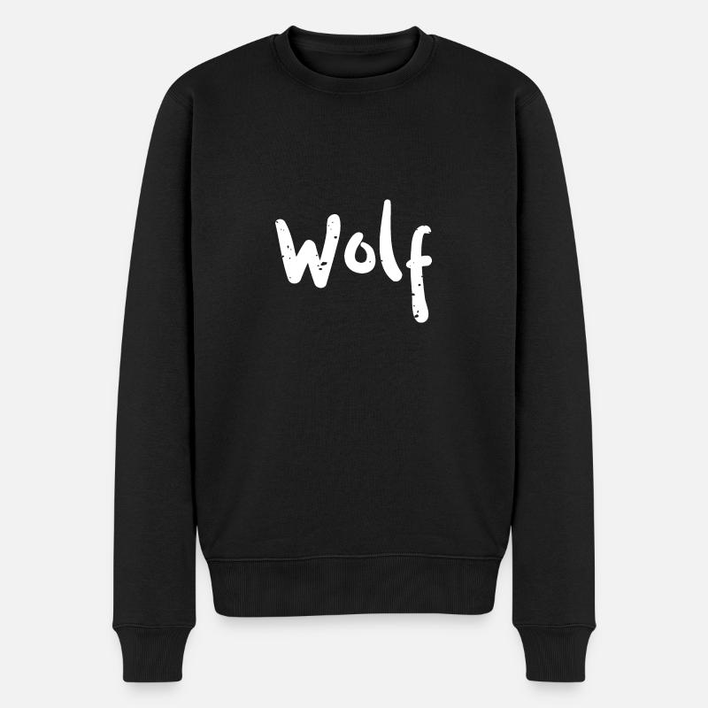 Loup - Chiens - Pull Premium bio Homme - noir