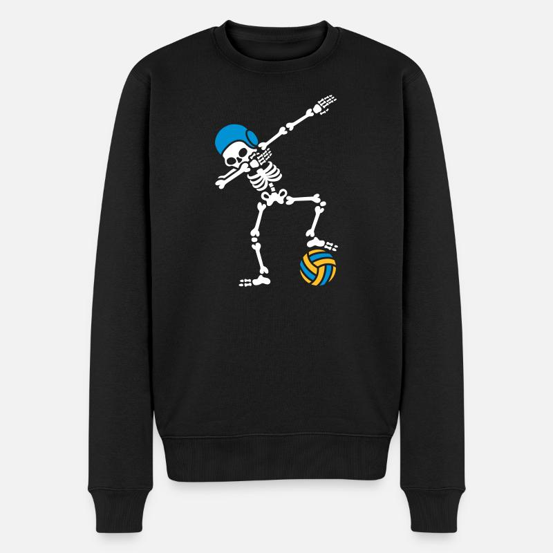 DAB DABBING Skelett Wasserball Halloween - Männer Premium Bio Pullover - Schwarz