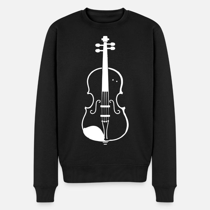 Geige Skizze - Männer Premium Bio Pullover - Schwarz