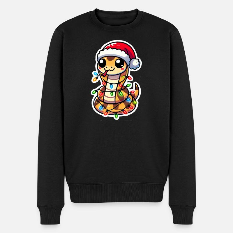 Emballage de serpent de Noël - Pull Premium bio Homme - noir