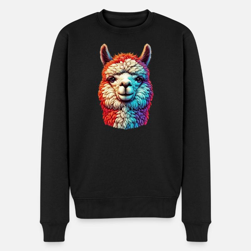 Alpaka - Männer Premium Bio Pullover - Schwarz
