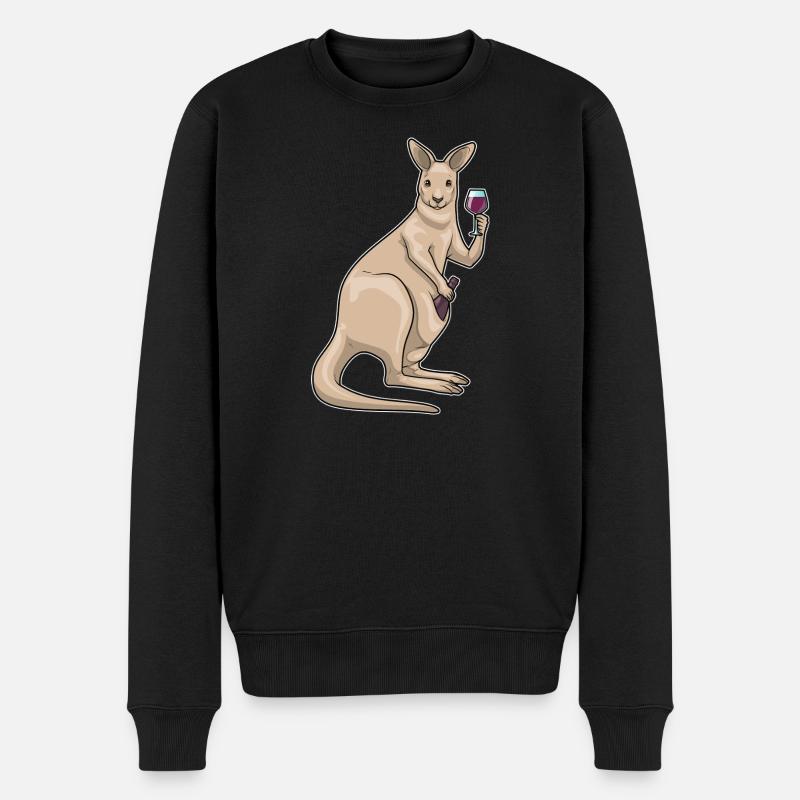Kangaroo Red Wine - Men's Premium Organic Jumper - black