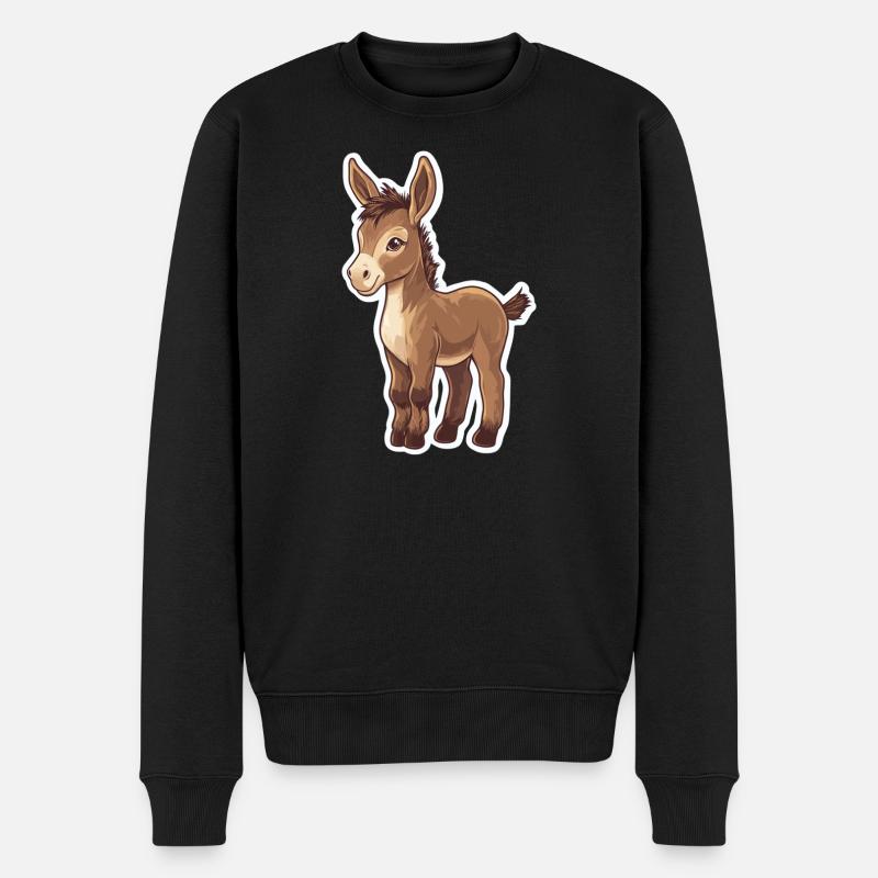 Esel - Männer Premium Bio Pullover - Schwarz