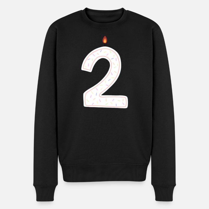 Bougie d’anniversaire numéro deux graphique - Pull Premium bio Homme - noir