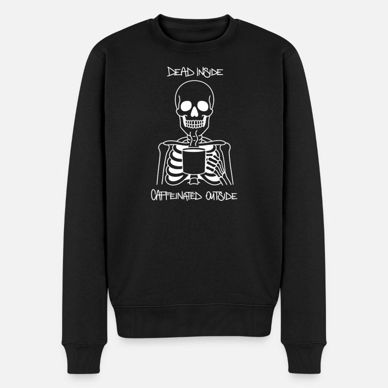Tot Innen Koffeinhaltiges Äußeres Kaffeehemd - Männer Premium Bio Pullover - Schwarz