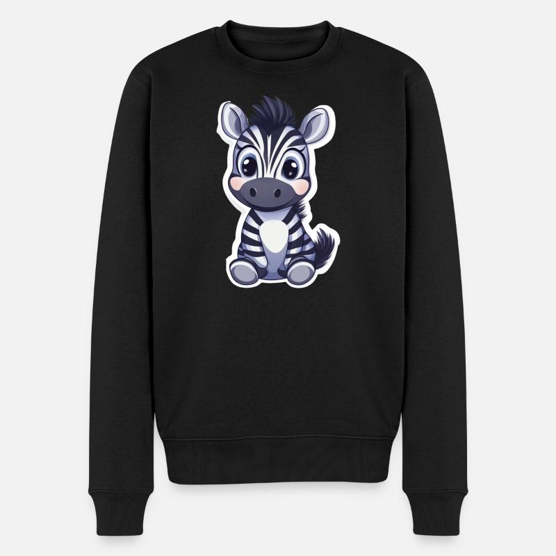 Zebra - Männer Premium Bio Pullover - Schwarz