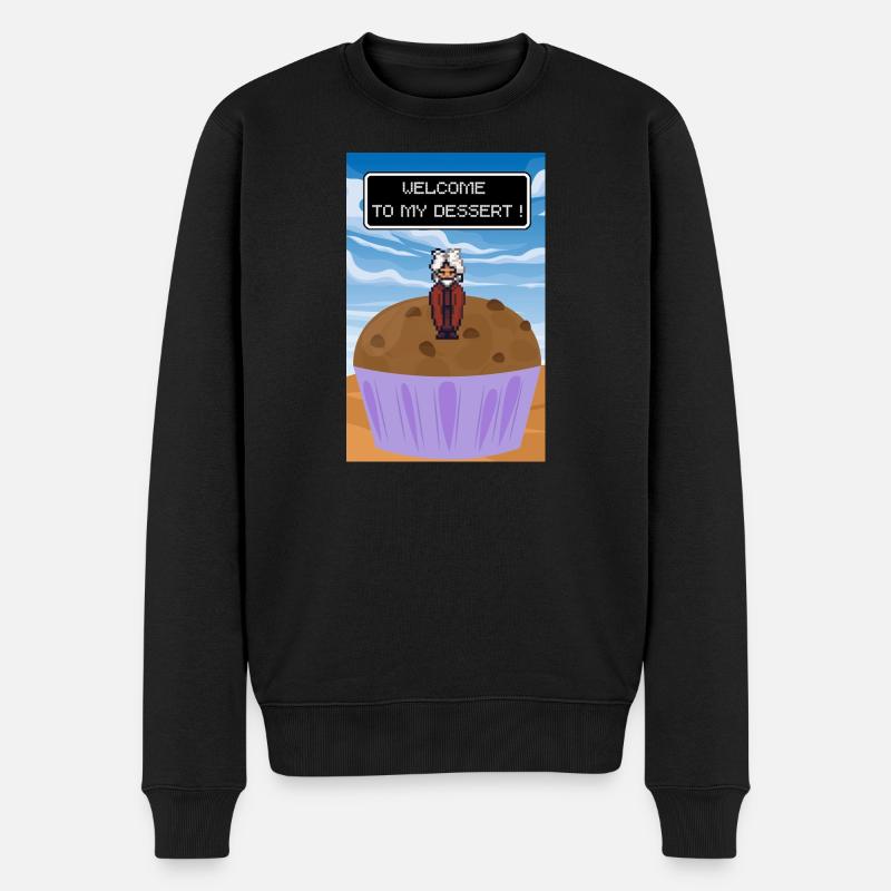 Willkommen zum Dessert - Männer Premium Bio Pullover - Schwarz