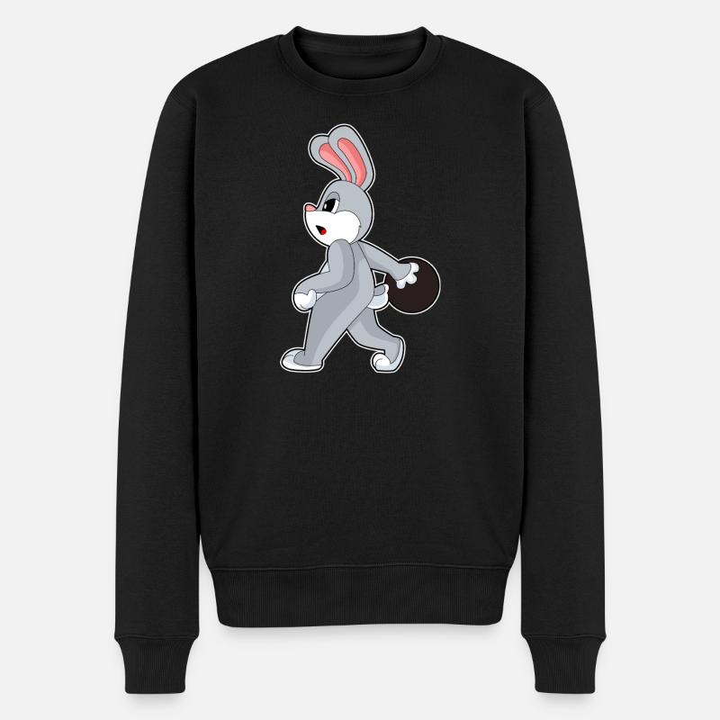 Hase Bowling Bowlingkugel - Männer Premium Bio Pullover - Schwarz
