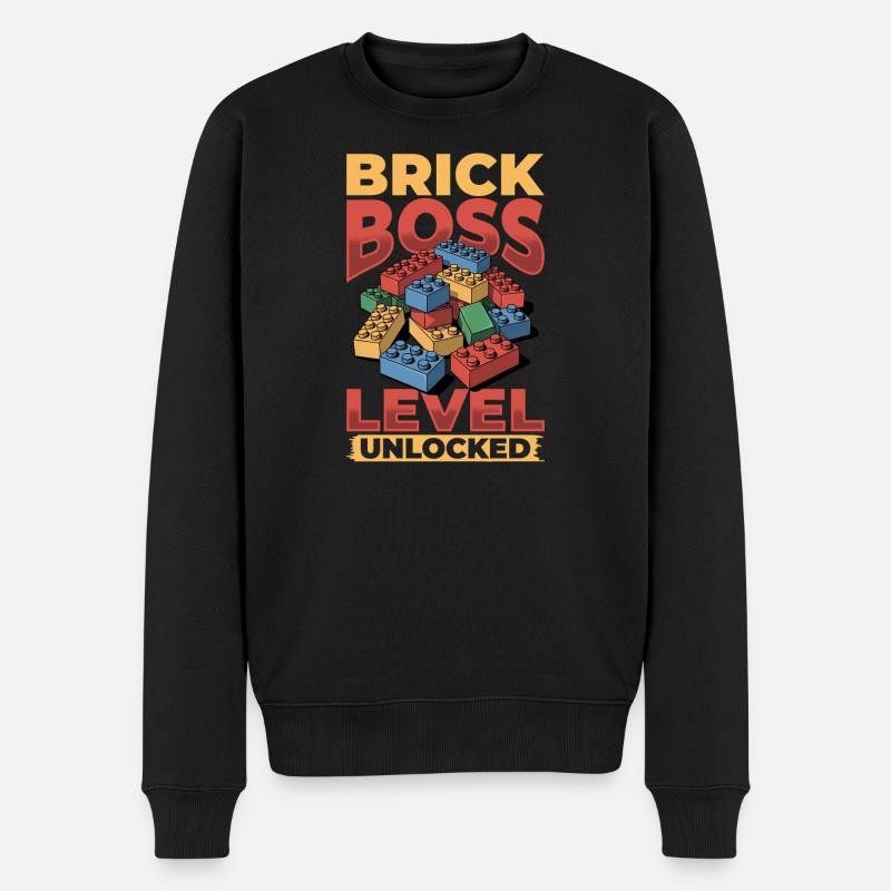 Building Blocks Kids Brick Builder - Männer Premium Bio Pullover - Schwarz