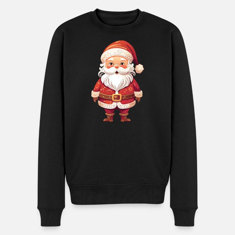 Fröhlicher Weihnachtsmann - Männer Premium Bio Pullover - Schwarz