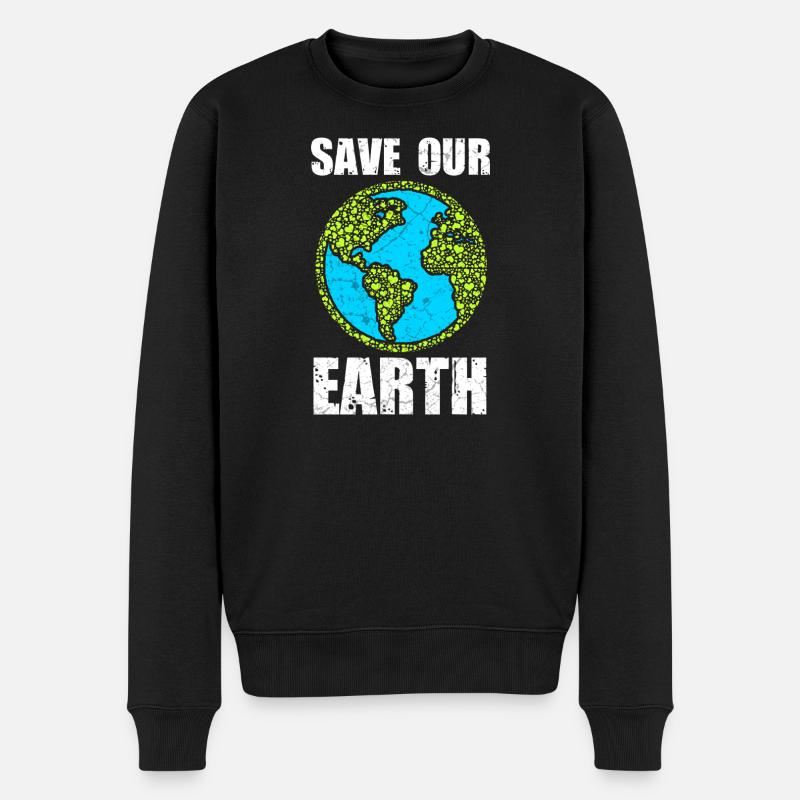 Save Our Earth - Männer Premium Bio Pullover - Schwarz