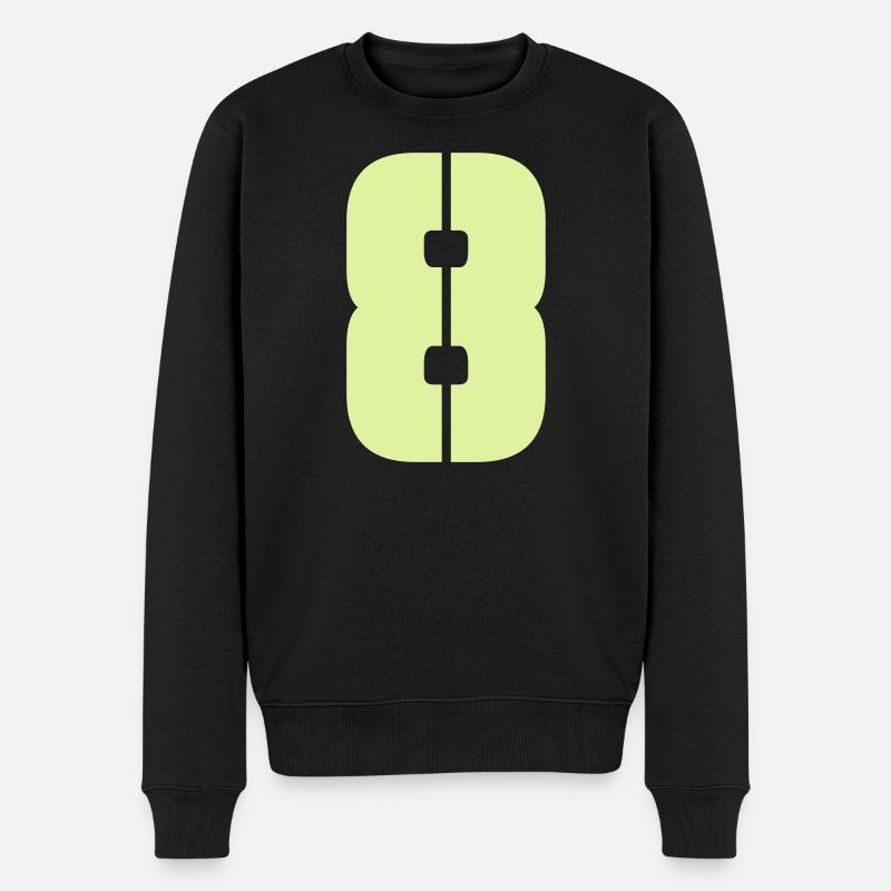 8 - Männer Premium Bio Pullover - Schwarz