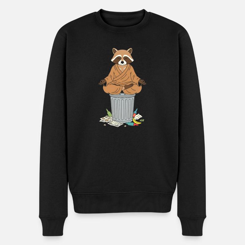 Räuchbär Zen auf Tonne - Pull Premium bio Homme - noir