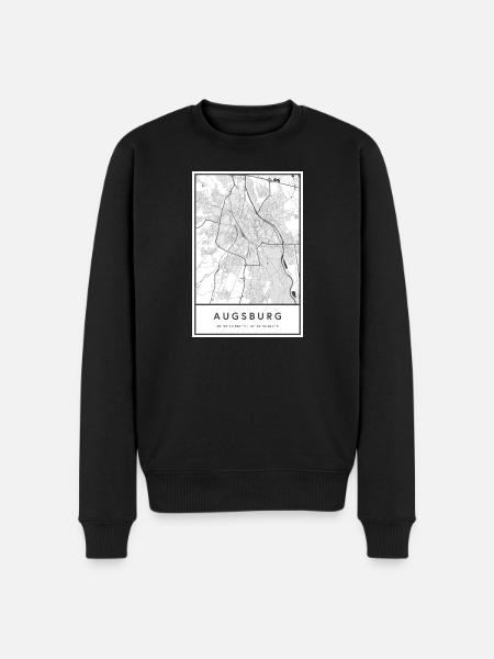 Augsburg Bayern kort bykort bykort kort - Økologisk premium-sweatshirt til mænd - sort